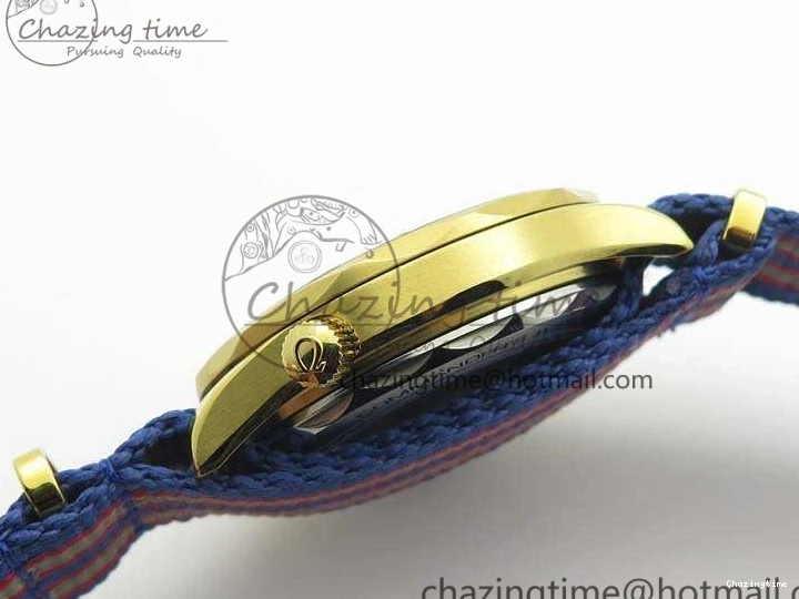 0417 Modern Seamaster 300M 007 YG URF 1:1 Best Edition White Dial Ceramic Bezel On Nylon Strap A 8115